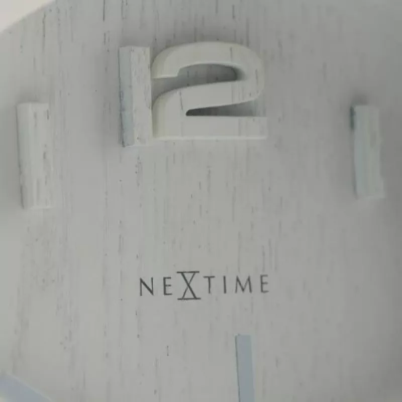 NeXtime nástenné hodiny 5192wi Wood Wood Small 22x20 cm, biele