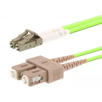 Optický kábel LOGON AL5LCSC10I/5I OM5 10 m LC–SC 50 µm plný duplex svetlozelený
