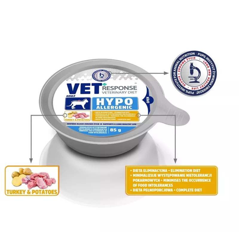 VET RESPONSE Hypoallergenic Turkey - mokré krmivo pre mačky - 85g