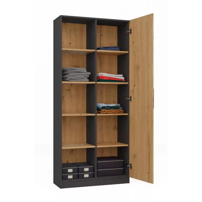 Nadstavec na knižnicu Topeshop RD-80 ANT/ART KPL, 10 políc, drevotrieska, 800×300×1820 mm