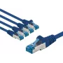 Goobay CAT 6A patch kábel S/FTP PiMF 5 m modrý sada 5 ks - medený vodič CU (67532)