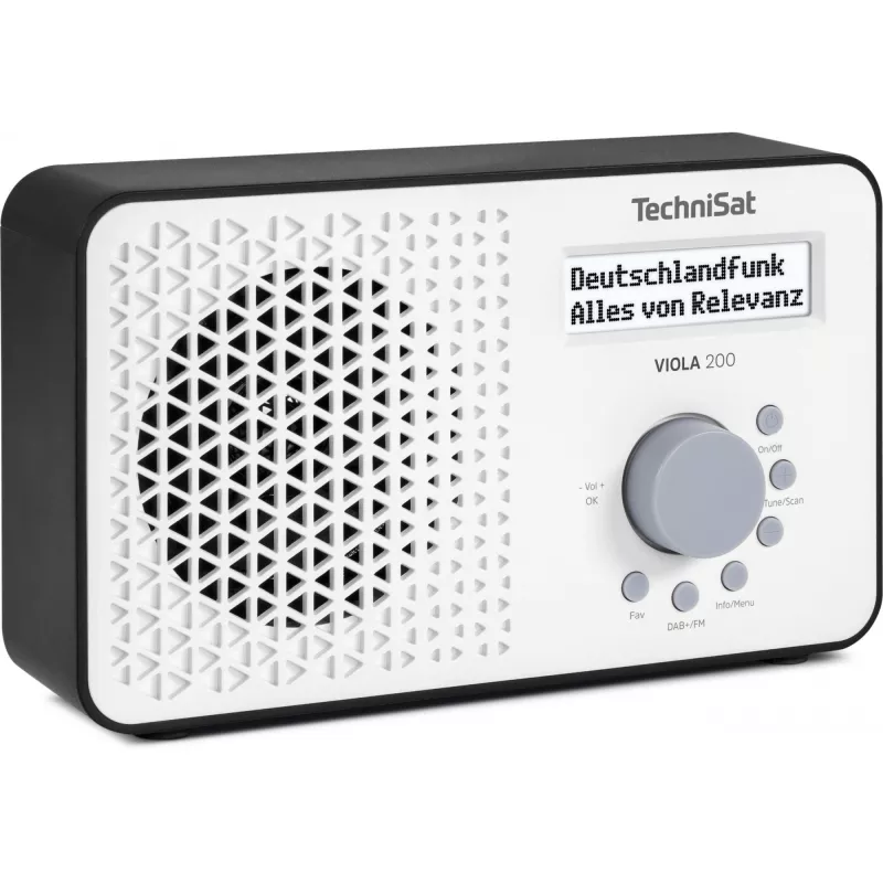 TechniSat VIOLA 200 digitálne rádio s budíkom DAB+, biela/čierna