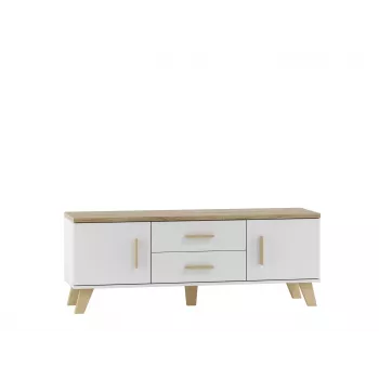 Cama RTV stojan LOTTA 140cm biely + sonoma dub