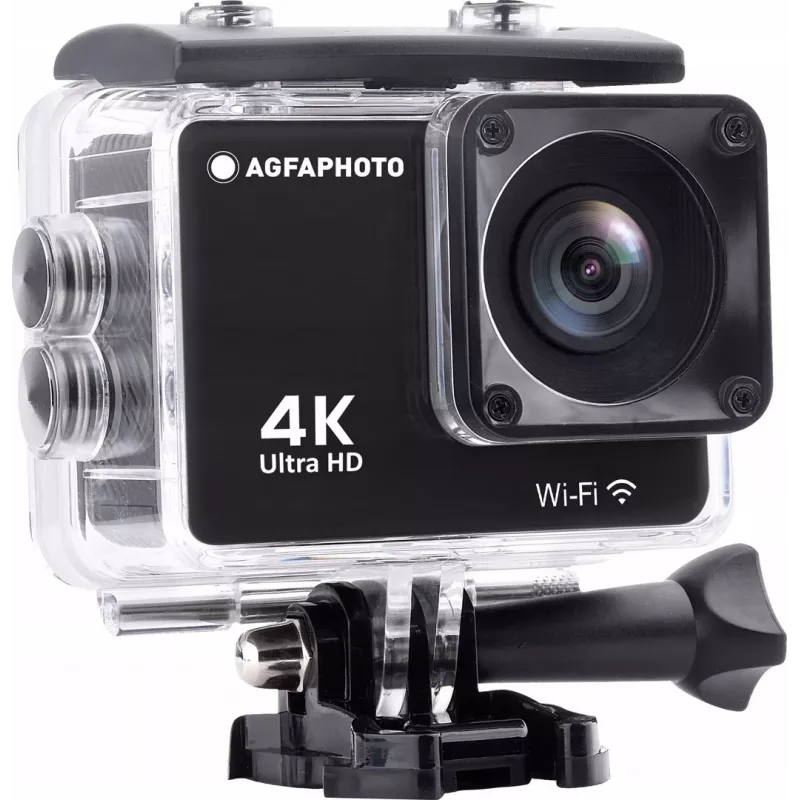 AgfaPhoto Action Cam 4K, vodotesná, Wi-Fi, spomalené/zrýchlené zábery (AC9000BK)
