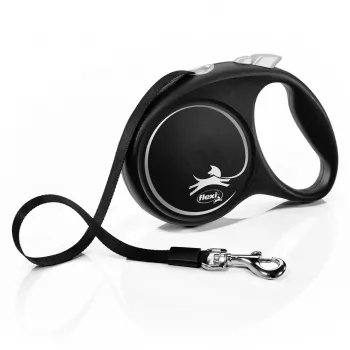 Flexi Black Design M, navíjacia vôdzka so šnúrou, 5 m, pre stredne veľké psy (10–25 kg), max. zaťaženie 20 kg
