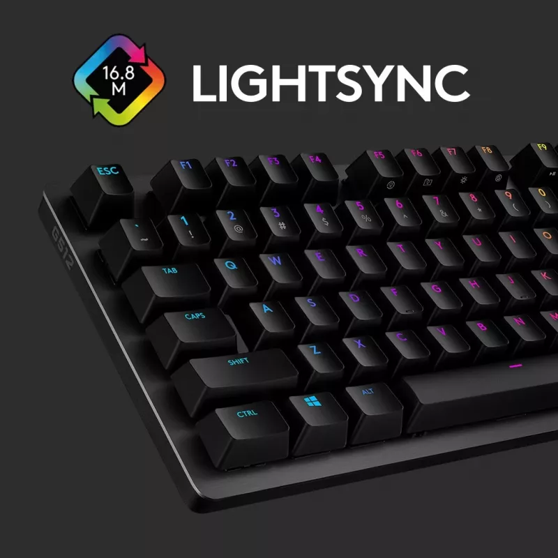 Logitech G512 herná klávesnica, čierna, káblová, švajčiarske rozloženie, 920-009347