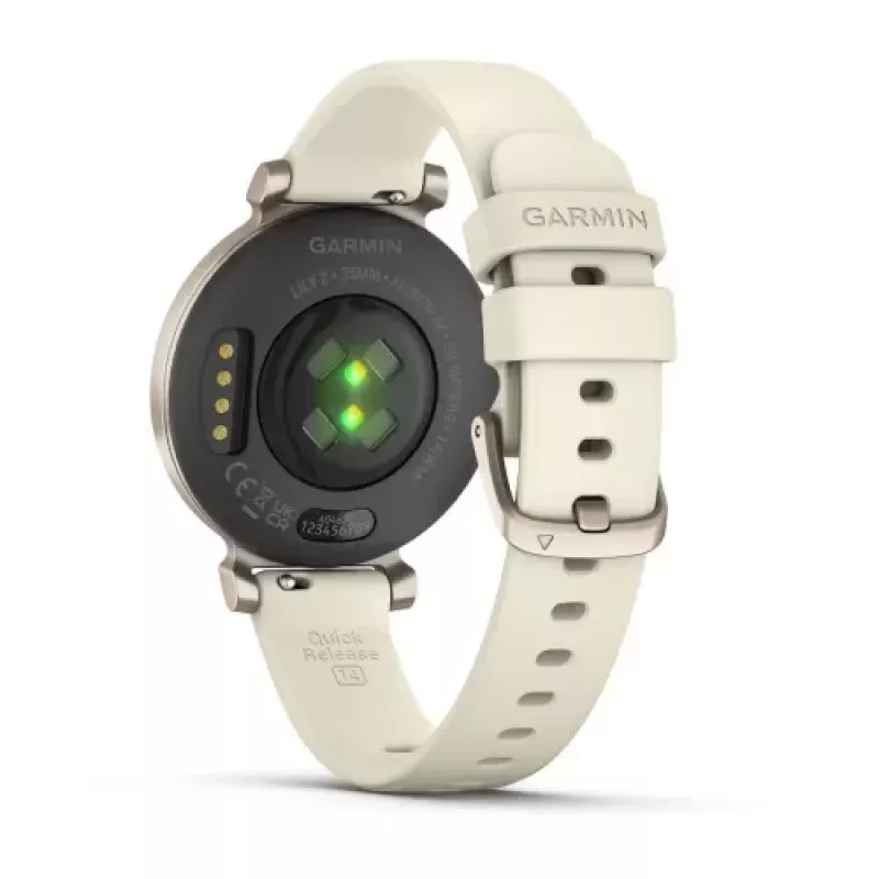 Garmin Lily 2 35 mm inteligentné hodinky s GPS, dotykový LCD displej 2,1 cm (0,84") 240 x 201, hliníkové puzdro, silikónový remienok Coconut, krémovo zlaté