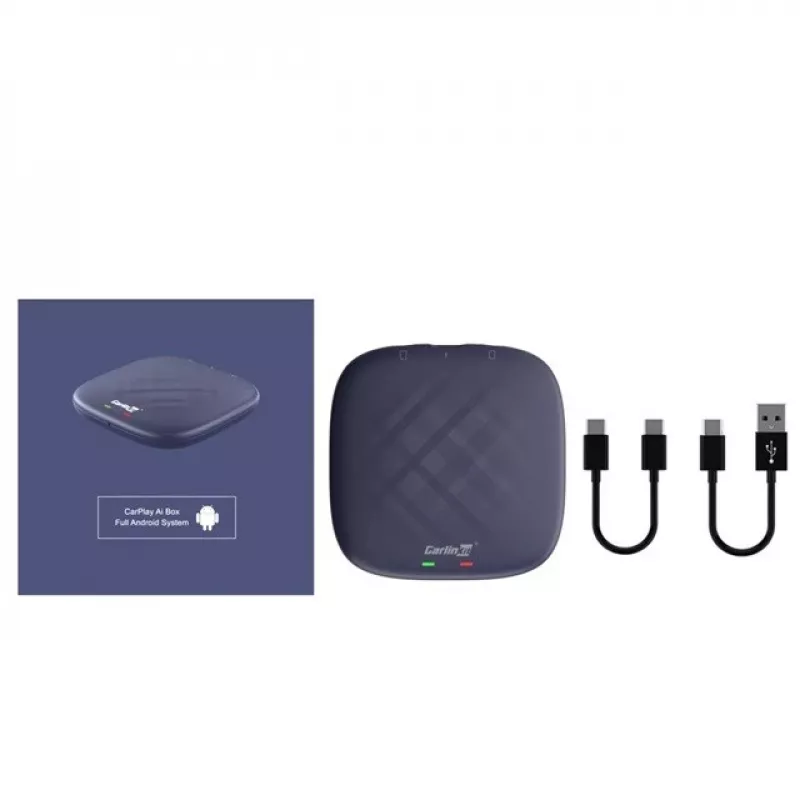CARLINKIT Adapter Wireless AI Box s Android 13 – 8 GB + 128 GB pre originálne autorádia s CarPlay, modrý
