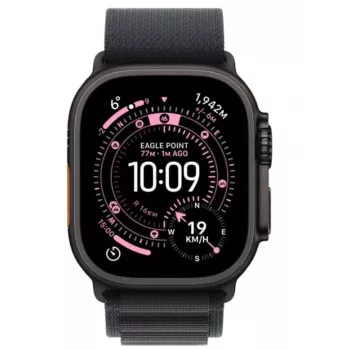 Smartwatch Apple Watch Ultra 3 GPS + Cellular 49mm Black Titanium puzdro s Black Alpine Loop Large