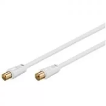 Wentronic Goobay anténny pripojovací kábel, 100% tienený, pozlátený, biely, 5 m - koaxiálny konektor samec koaxiálny konektor samica (67285)