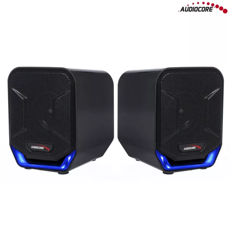 Audiocore AC865B 2.0 USB počítačové reproduktory, 6 W, čierna/modrá