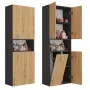 Top E Shop NEL 1K DK ANT/ART KP kúpeľňová úložná skrinka, grafit/dub