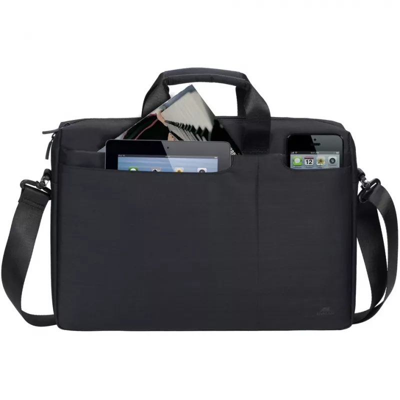 Taška cez rameno Rivacase Biscayne 39,6 cm (15,6 palcov) čierna