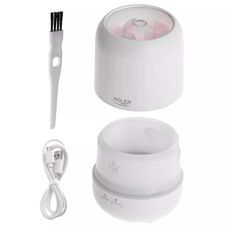 Ultrazvukový aromadifuzér Adler AD 7968 – biela, pre miestnosti do 25 m²