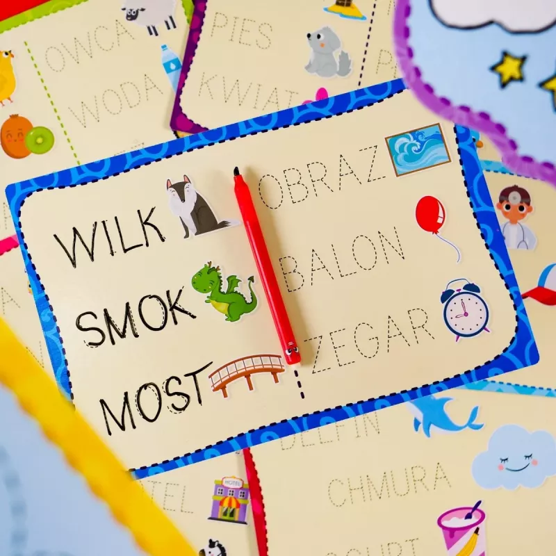 Montessori pero písacia škola vzdelávacia sada s 18 tabuľkami