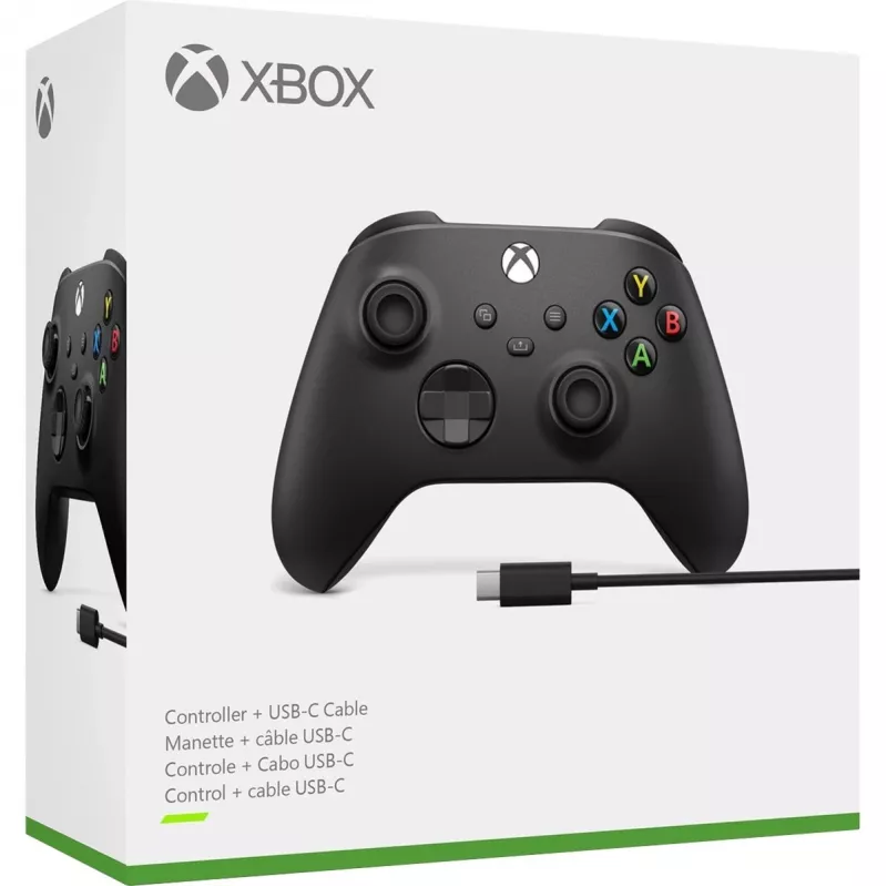 Microsoft Xbox Wireless Controller + USB-C kábel čierny gamepad analógový / digitálny PC, Xbox One, Xbox One S, Xbox One X, Xbox Series S, Xbox Series X