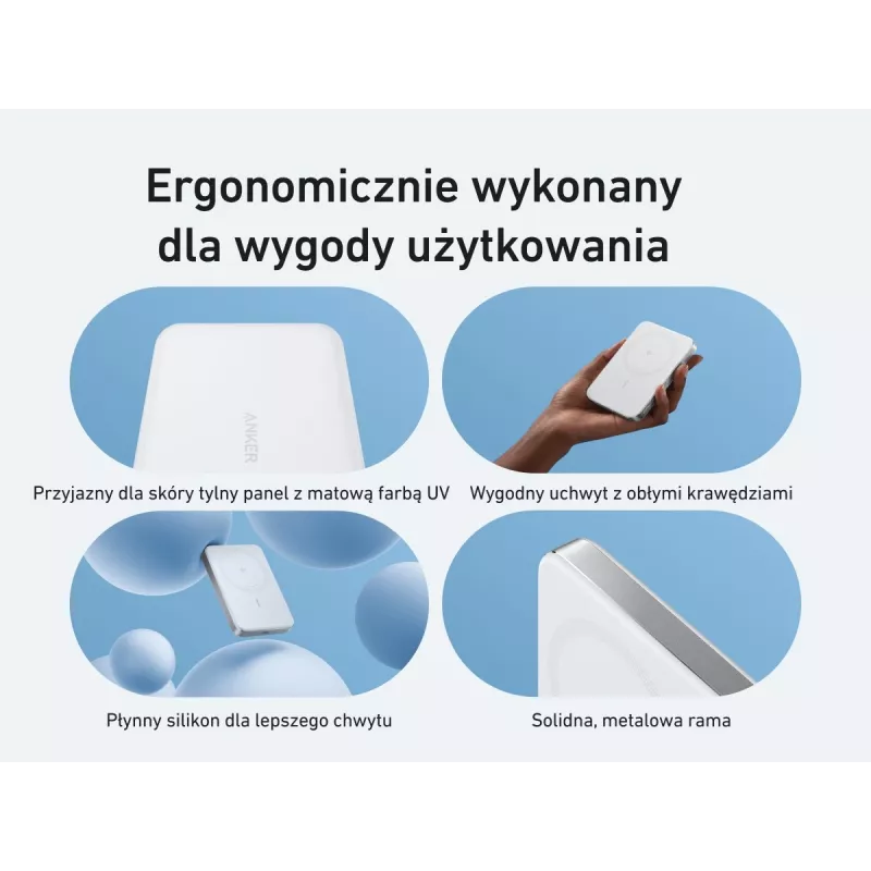 Anker MagGo Power Bank 10K magnetická bezdrôtová biela, biela