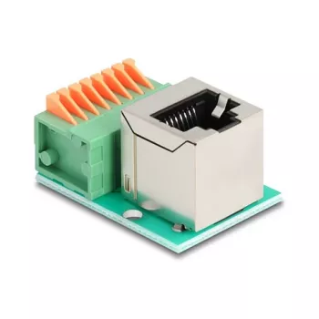 DeLOCK 90653 káblový adaptér RJ45 8-pin svorkovnica zelený strieborný