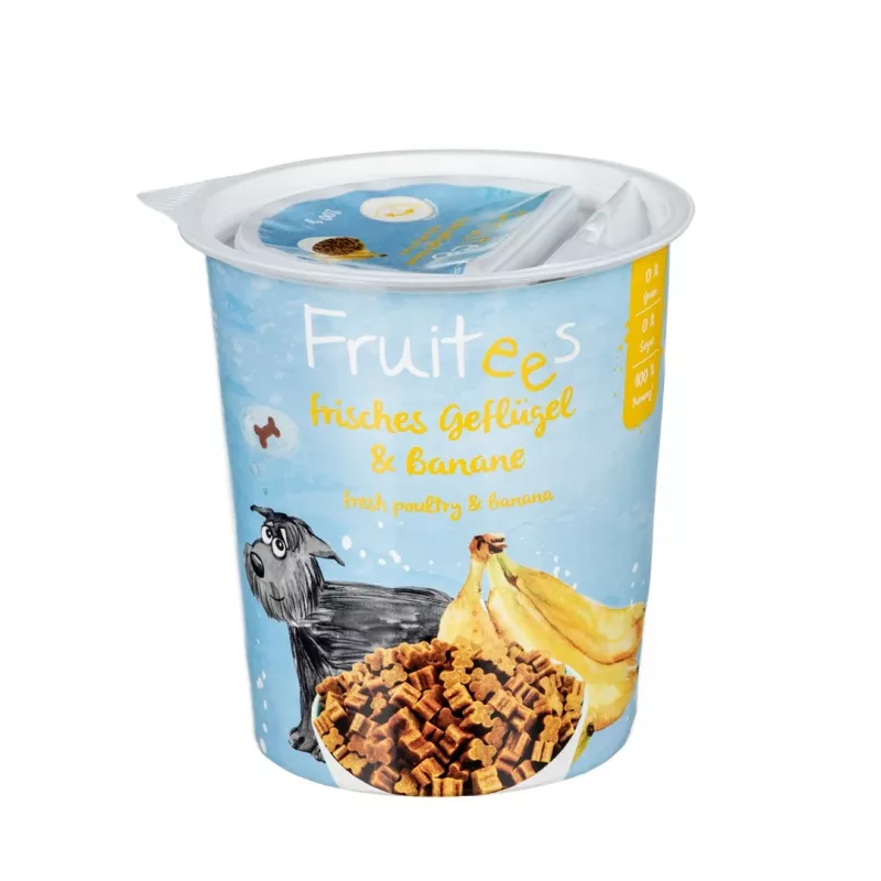 Fruitees 603500200 maškrta pre psov/mačky banán, hydina 200 g