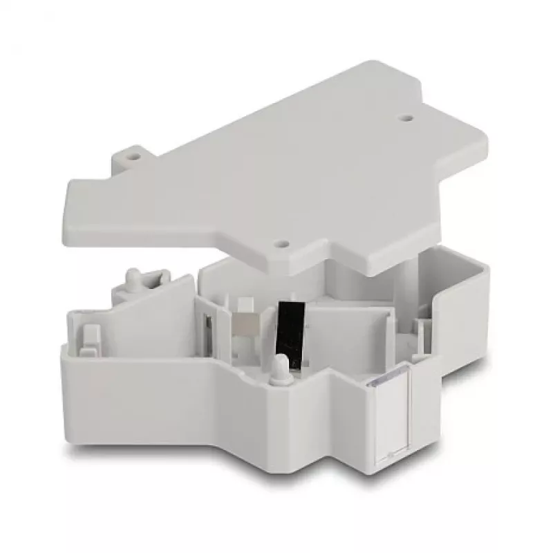 DeLOCK 67043 Držiak Keystone na DIN lištu s uzemnením, sivý