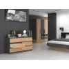 Komoda Top e Shop M6 140 ANT/ART, 6 zásuviek, antracit dub, 1380×750×400 mm