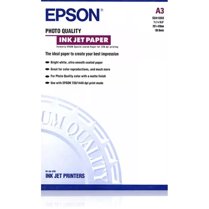 Epson Photo Quality Ink Jet papier, DIN A3, 102 g/m², 100 listov