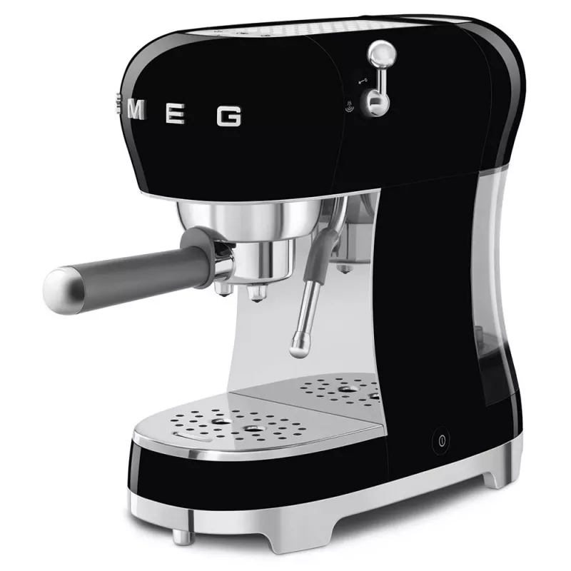 SMEG 50's Style ECF02BLEU espresso kávovar, 15 bar, čierny