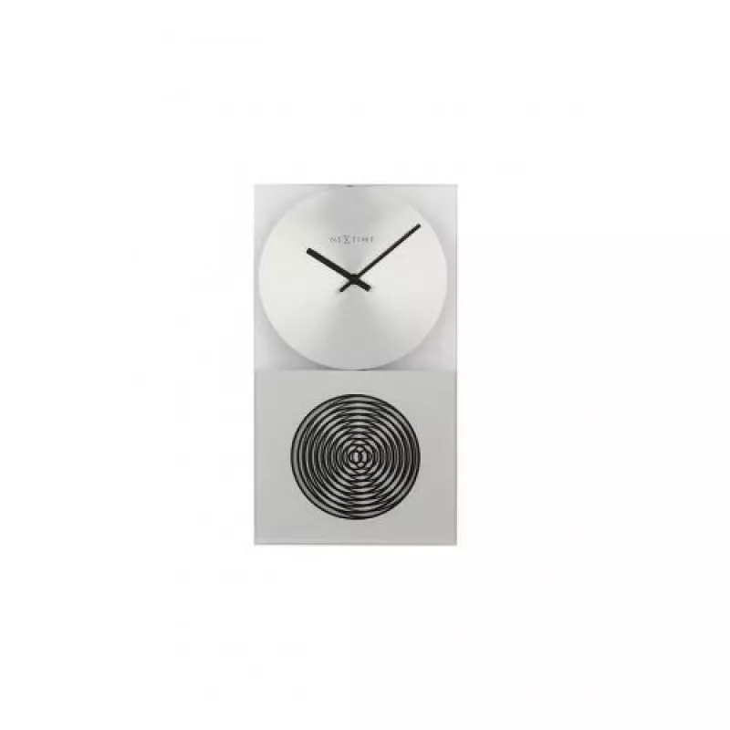 NeXtime hodiny 3028 OP hodiny, 16x30,2 cm, nástenné, sklo, strieborná