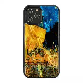 Ochranné puzdro iKins pre Apple iPhone 12 Pro Max — čierna Cafe Terrace