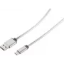 USB kábel S/CONN 14-12001 USB 2.0 1 m USB A USB C strieborný