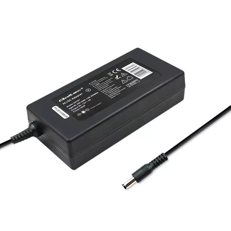 Qoltec 50797 stolový napájací zdroj 60 W, 12 V, 5 A, 5,5x2,1 mm, so sieťovým káblom