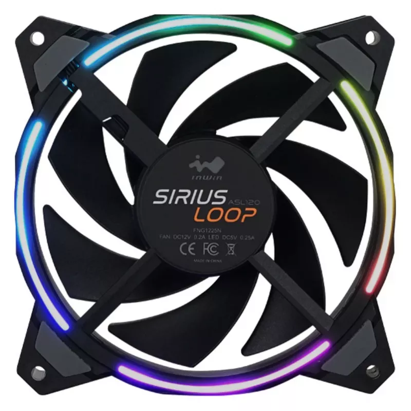 Ventilátor do skrine in win SIRIUS LOOP X3 120mm 3-RGB, 120 mm, 3-RGB osvetlenie
