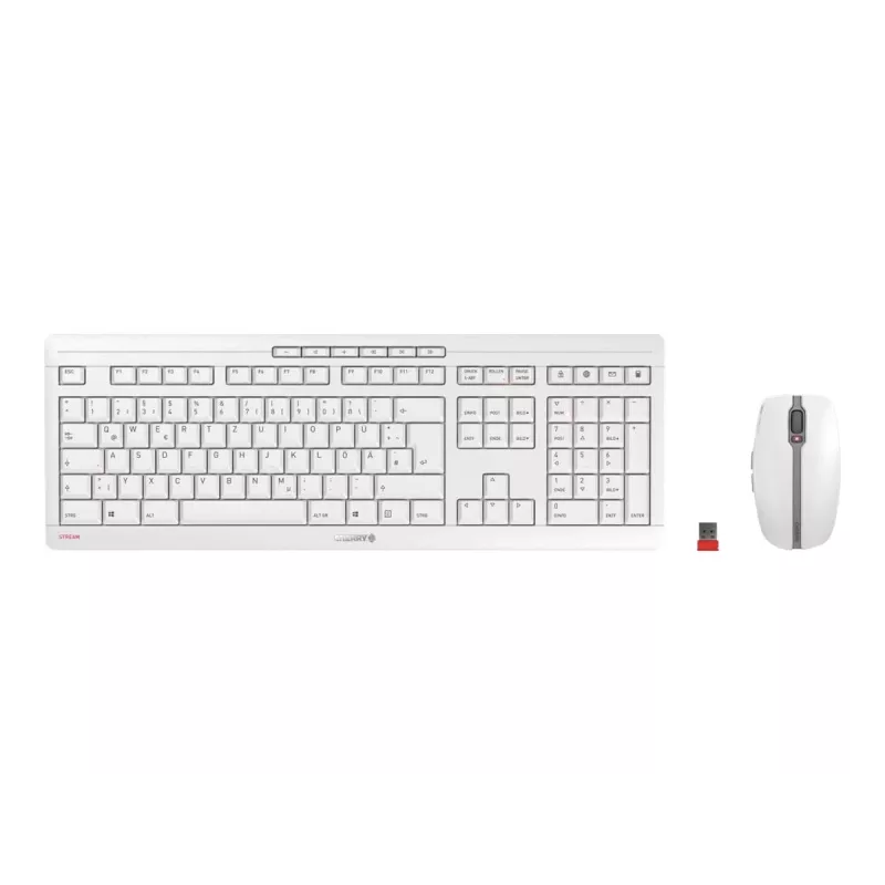 CHERRY Stream Desktop klávesnica myš obsahuje Office RF Wireless QWERTZ nemecká biela
