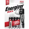 Energizer batérie Alkaline Max AAA LR03, 4 ks, ekologické balenie