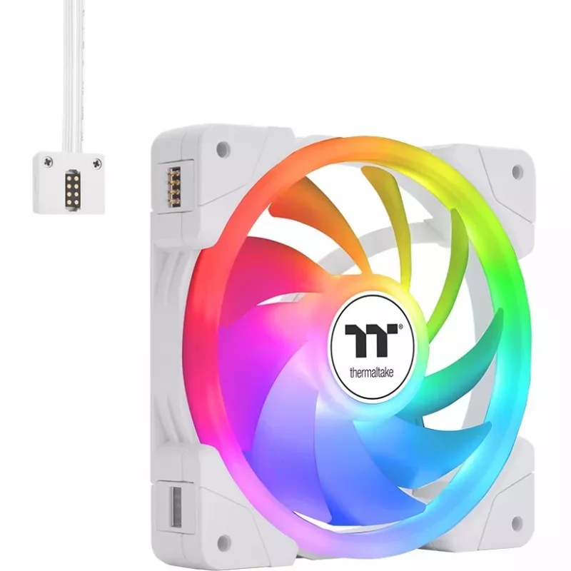 Thermaltake SWAFAN EX14 ARGB Sync chladiace ventilátory do PC, balenie 3 ks, biele, TT Premium Edition, 140 mm