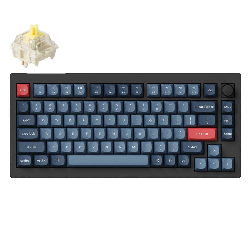 Keychron V1 Max klávesnica univerzálna USB RF Wireless Bluetooth čierna sivá 75% mechanická