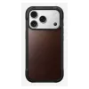 Puzdro na telefón Nomad Rugged Leather Case pre iPhone 17 Pro, 6,3 palcov (16 cm), hnedé, koža/TPU/hliník