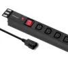 Qoltec 53998 zásuvkový blok pre RACK 19 | 1U | 10A | PDU | 8xIEC C13 | 2m