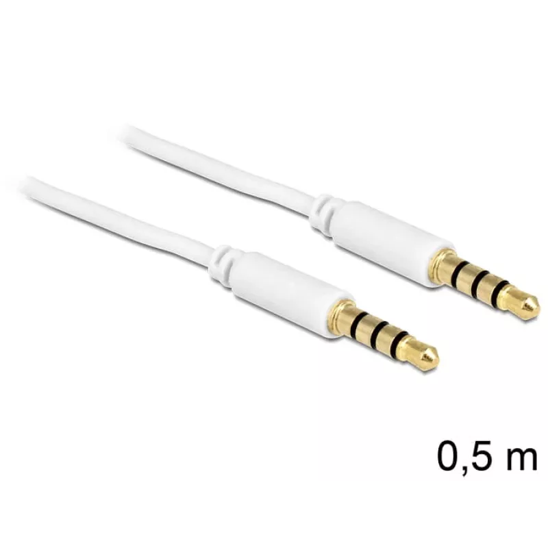 Audio kábel 3,5 mm DeLOCK 83439 0,5 m biely