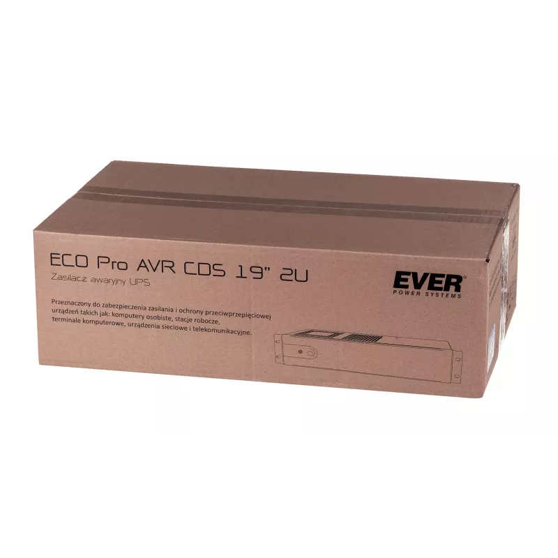 EVER ECO Pro 1000 AVR CDS 19-palcový 2U rackový line-interactive UPS, 1000 VA / 650 W