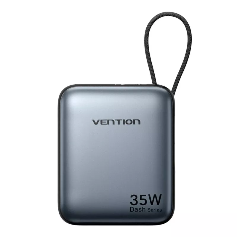 Vention FHEH0 powerbanka 10000 mAh 35 W s káblom USB-C, sivá
