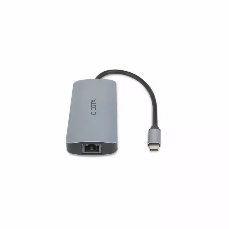Dicota USB-C 8-in-1 Multi Hub 4K PD 100W strieborný