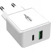 ANSMANN HC218PD - napájací zdroj - 18 W - 3000 mA - PD, QC 3.0 - 2 výstupné porty (USB, USB-C) - biely (1001-0111)
