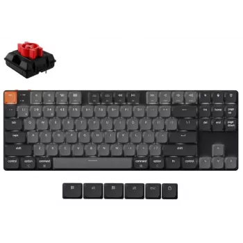 Keychron K1 mechanická klávesnica 80 % QWERTY Anglická, USB + Bluetooth, LED podsvietenie, Sivá