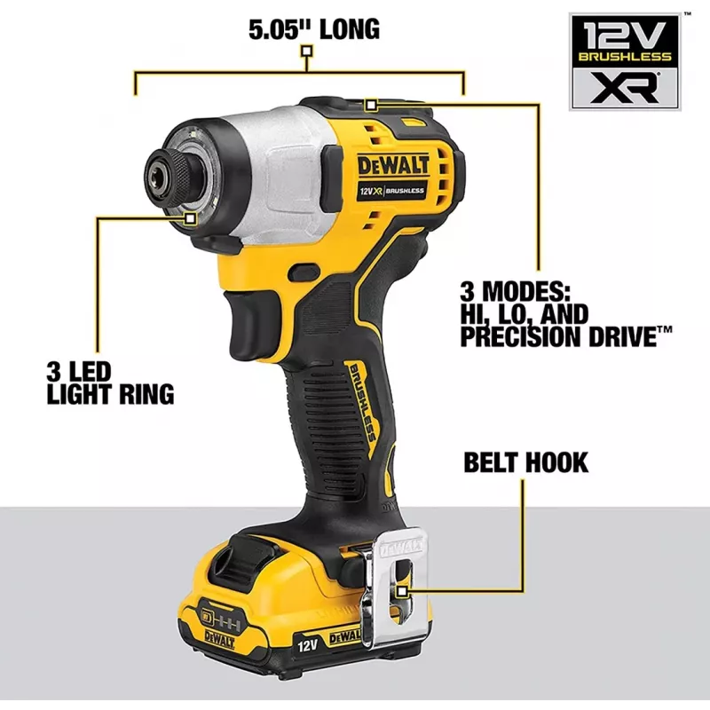 DeWALT DCF801D2-QW elektrický skrutkovač/rázový uťahovač