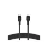 Kábel BoostCharge USB-C/USB-C pletený silikón 2 m, čierny