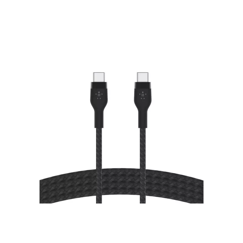 Kábel BoostCharge USB-C/USB-C pletený silikón 2 m, čierny