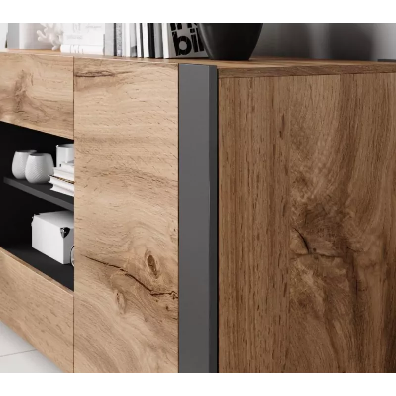 Cama komoda WOOD wotan dub/antracit