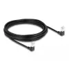DeLOCK RJ45 sieťový kábel Cat.6A S/FTP tenký 90° nadol 5 m čierny