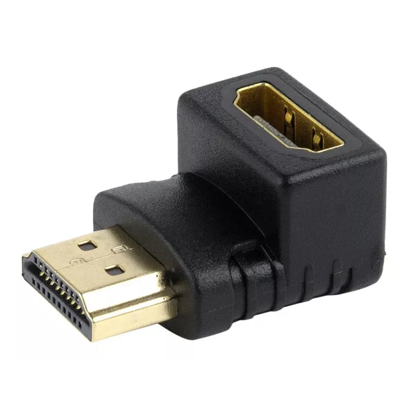 HDMI adaptér GEMBIRD A-HDMI90-FML, HDMI na HDMI, pravouhlý 90° adaptér, čierny